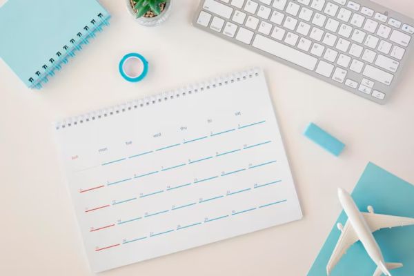 Calendario y notas para una correcta planificación viaje largo